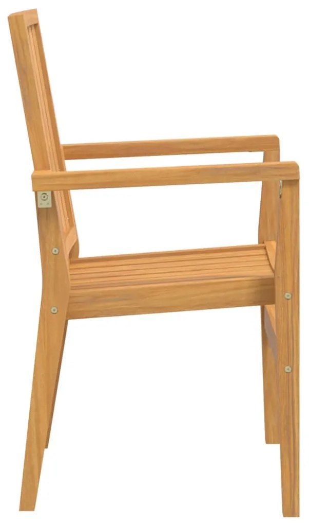 Sedie da Giardino Impilabili 8 pz 56,5x57,5x91 cm Massello Teak