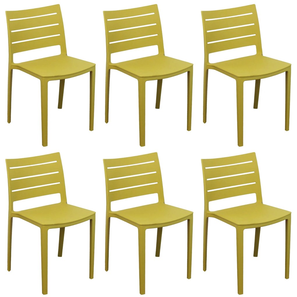 CABOT - set 6 sedie in polipropilene impilabile