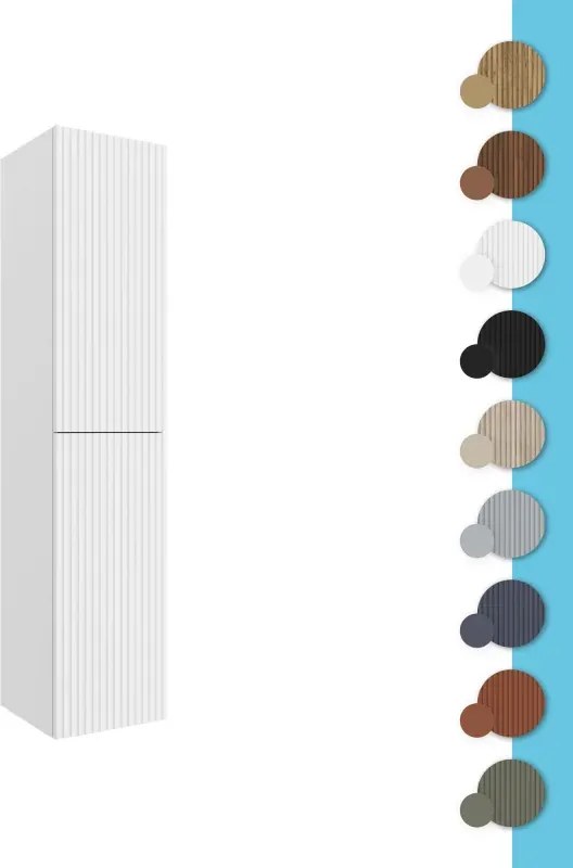 Colonna bagno sospesa 160cm in cappuccino cannettato a 2 ante Nara