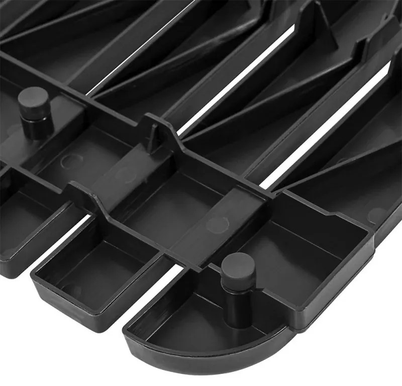 Pedana doccia antiscivolo 80x50 cm nero con effetto legno in plastica