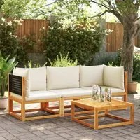 Set Divano da Giardino 3pz con Cuscini Legno Massello di Acacia 3278877