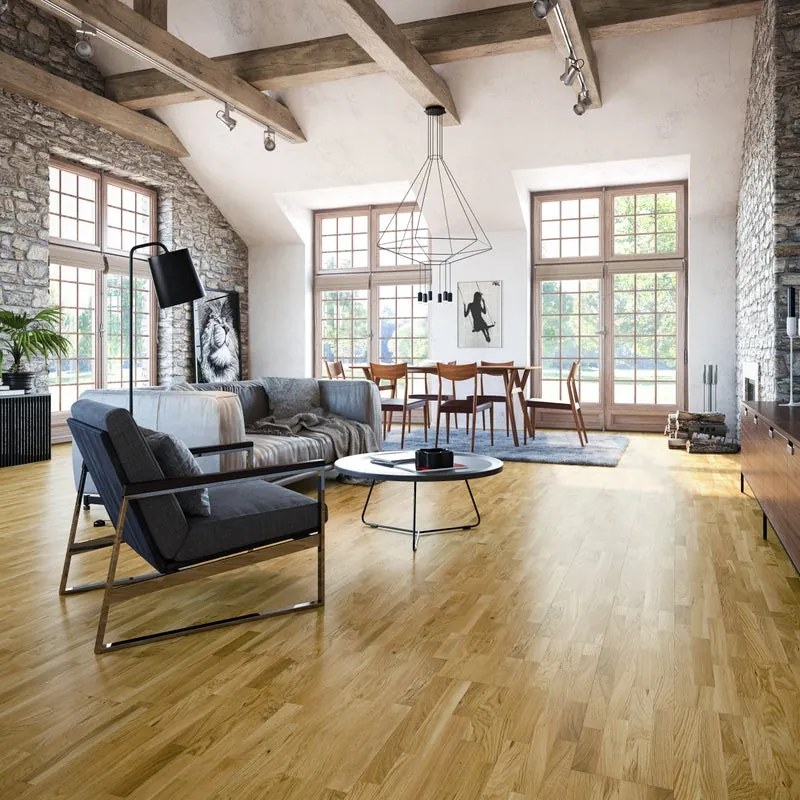 Parquet prefinito 4S XXL in rovere spazzolato e verniciato sp. 10/2.5 mm Artens Medio 2.03 m²