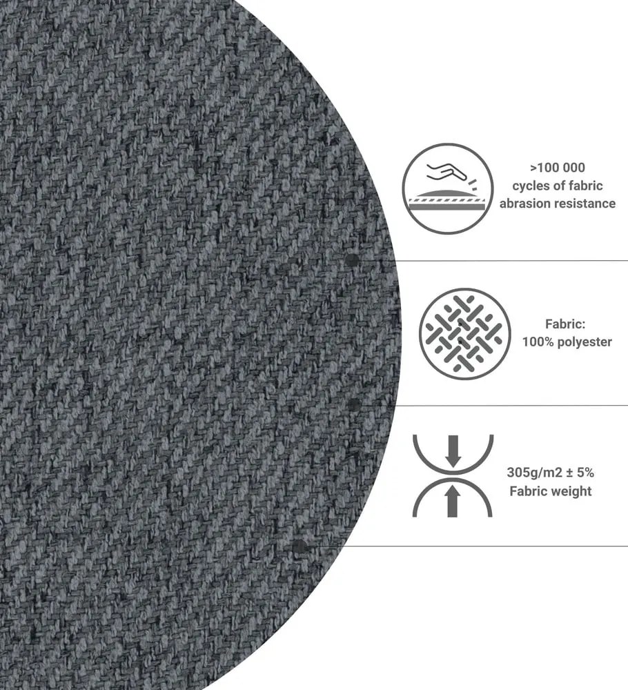 Letto singolo imbottito grigio 100x200 cm Scala - Maison de Rêve