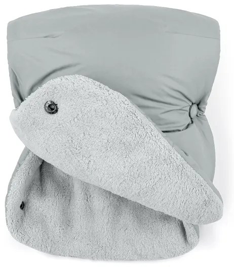 PETITE&MARS - SET Sacco termico 3 in 1 JIBOT + scaldamani per passeggino, grigio chiaro