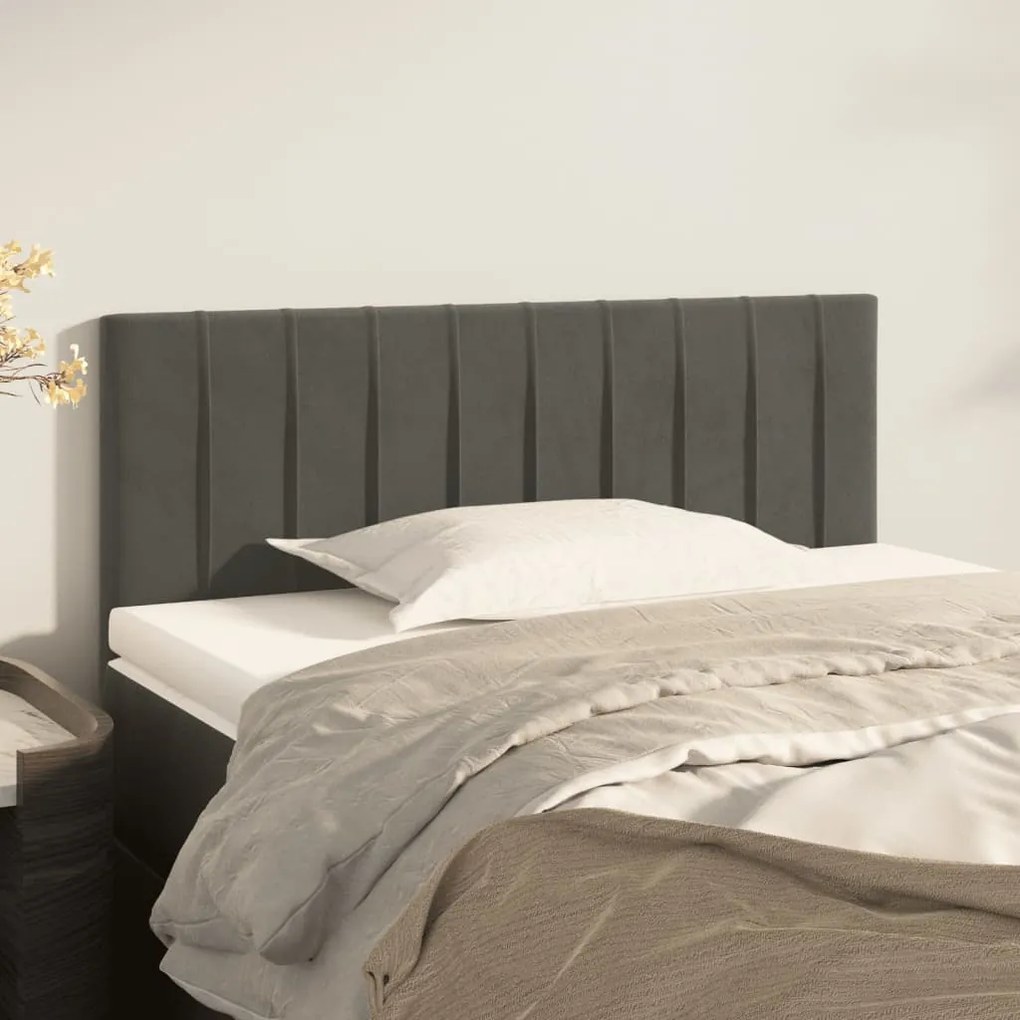 Testiera Grigio Scuro 90x5x78/88 Cm İn Velluto /