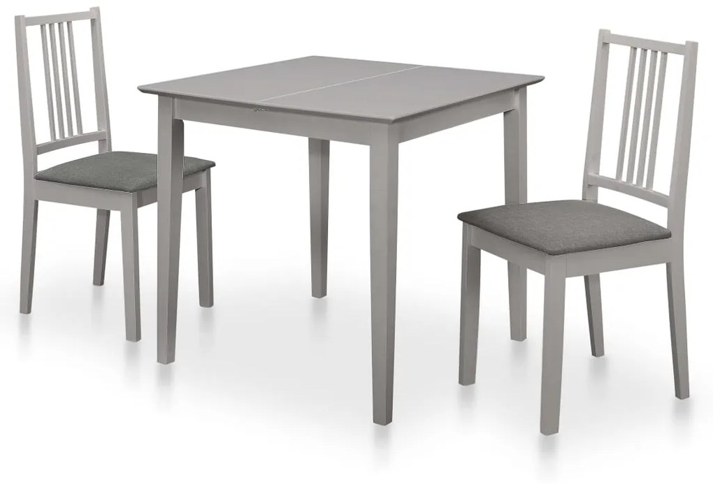 Set da pranzo 3 pz in mdf grigio