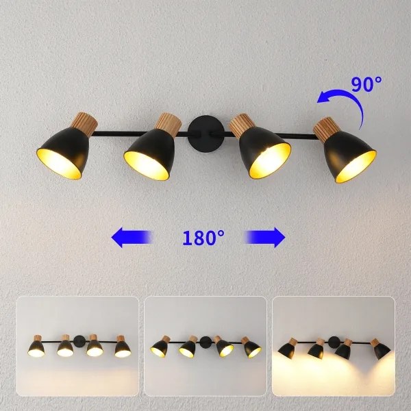 Brilagi - Faretto ODENSE 4xE14/10W/230V legno/nero