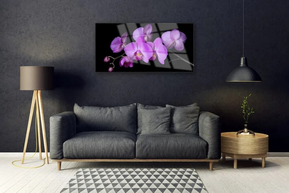 Quadro su vetro acrilico Orchidea Fiori di orchidea 100x50 cm