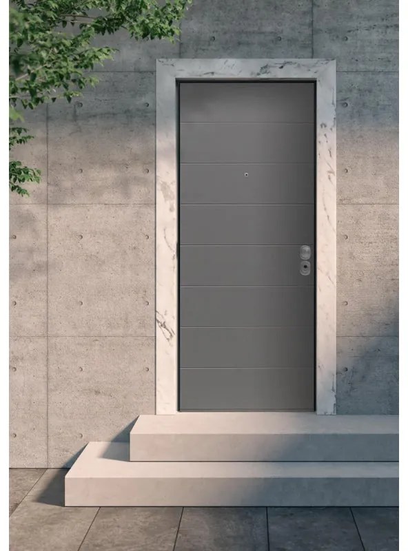 Porta blindata YALE Dove L 90 x H 210 cm grigio/noce apertura sinistra