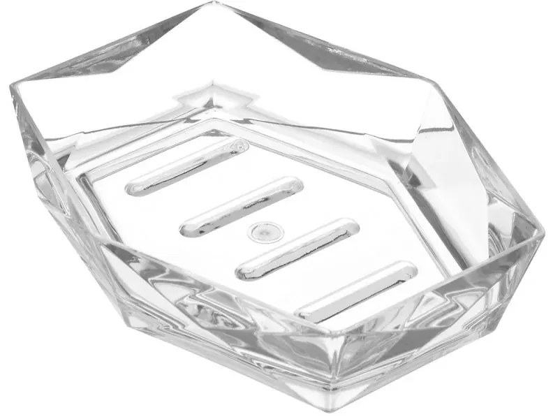 Porta Sapone Bianco Trasparente In Plastica ABS Diamante