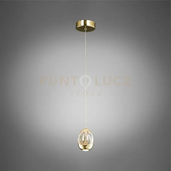 Lampada a sospensione golden egg, oro led 4,8w, 280lm, 3000k, dia.1...