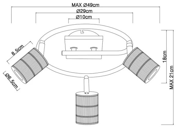 Globo 54033-3 - Faretto JOSELLA 3xE27/60W/230V