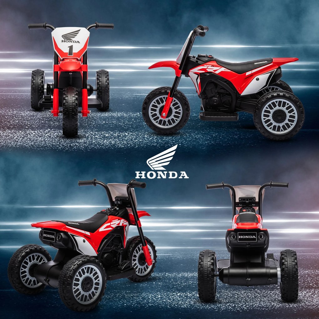 Moto Elettrica per Bambini 3 Ruote 6V con Licenza Honda CRF450RL Rosso...