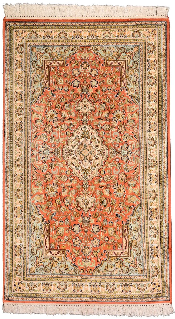 Cashmere Silk Tappeto 80x130 Beige (Indian) Annodato A Mano