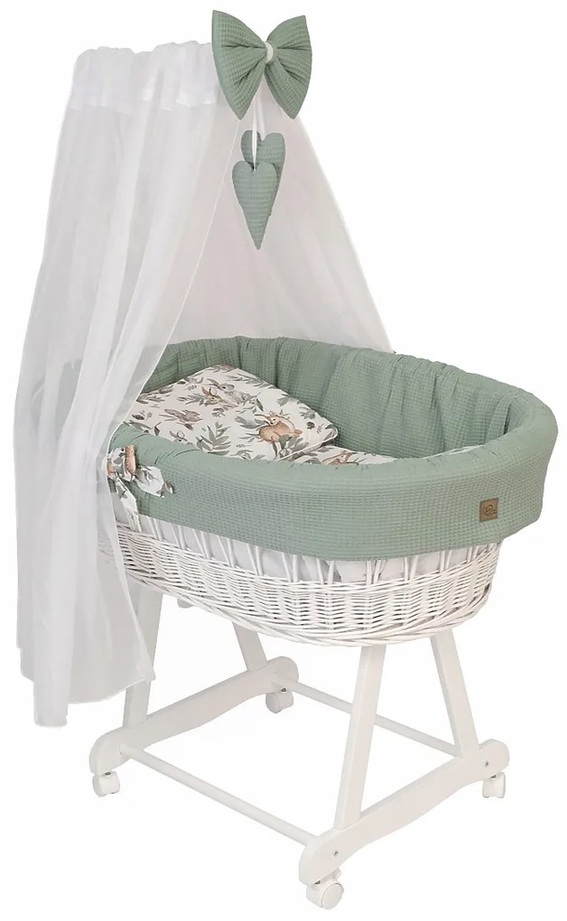 Culla in vimini con set per neonati - Animali del bosco