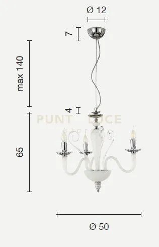 Lampadario debussy 3 luci borgogna e oro attacco e14 d.50cm