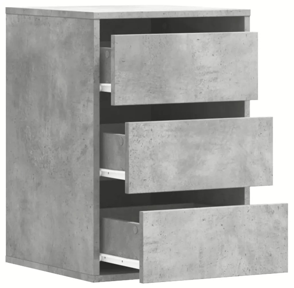 Cassettiera angolo grigio cemento 40x41x58cm legno multistrato