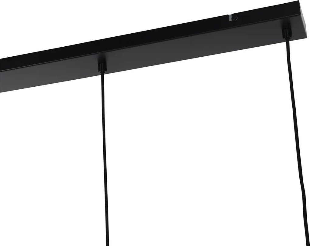 Lampada a sospensione smart nera con vetro fumé 4 luci incl. 4 Wifi ST64 - Laura