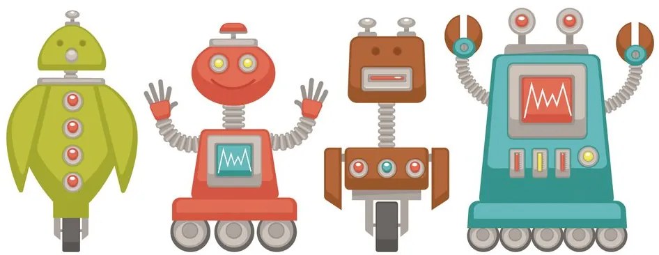 Carta da parati – Famiglia di robot