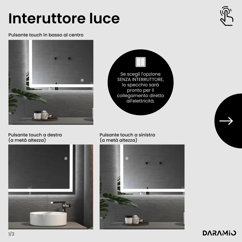 Specchio con luce LED F2