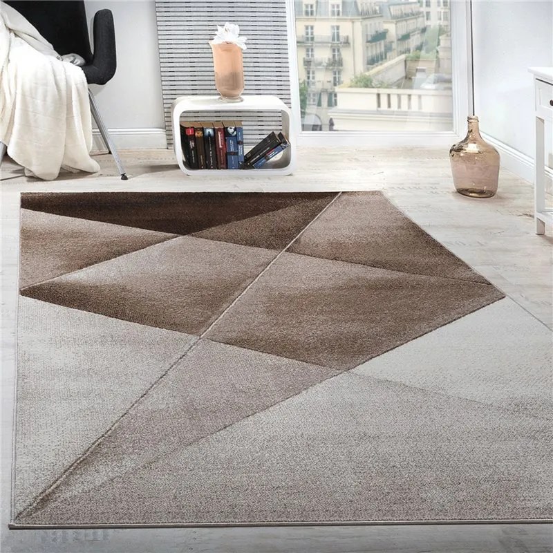 Tappeto di Design a Pelo Corto Sandy Colori Assortiti  Colore Beige, Dimensioni cm 120x170