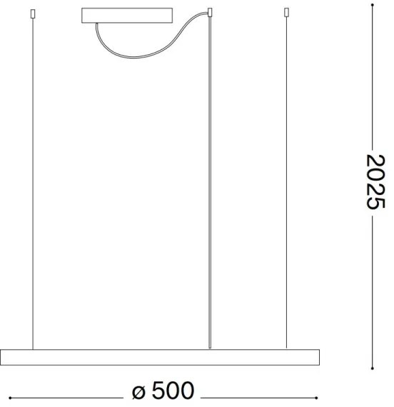 Ideal Lux - Lampadario a cavo LED ORACLE SLIM LED/29W/230V 4000K Ø 50 cm nero