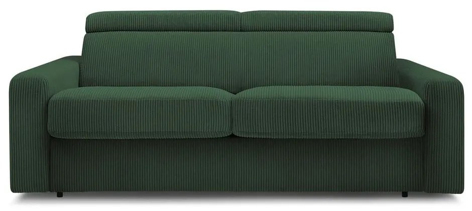 Divano in verde scuro allungabile con rivestimento in velluto a coste 195 cm Monaco – Bobochic Paris