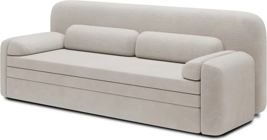 Divano beige allungabile/con contenitore e rivestimento in velluto a coste 236 cm Elioss – ELTAP