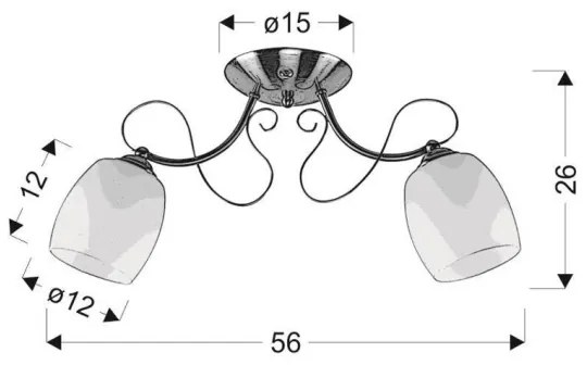 Lampadario da parete AMBA 2xE27/40W/230V
