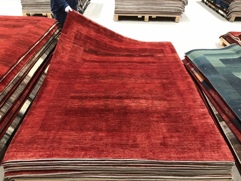 Loribaft Tappeto 170x220 Rosso (Iran) Annodato A Mano