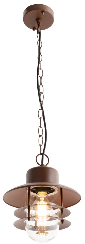Lampada a sospensione industriale marrone ruggine IP44 - Shell