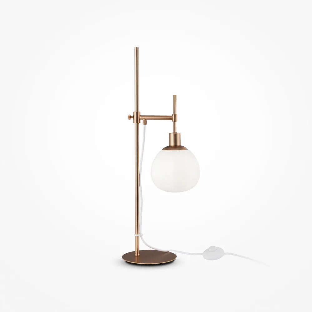 Maytoni Lampada da tavolo moderna con struttura in metallo e paralume in vetro Erich - 40W OTTONE