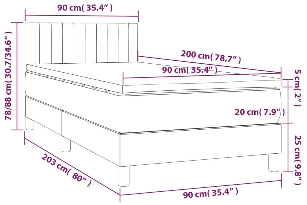 Giroletto a Molle con Materasso Tortora 90x200 cm inTessuto