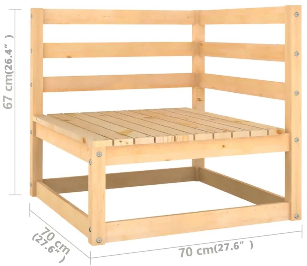 Set Salotto Giardino 10pz Cuscini Antracite Legno Massello Pino