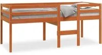 Letto a Soppalco Marrone Cera 90x190 cm Legno Massello di Pinocod mxl 111165