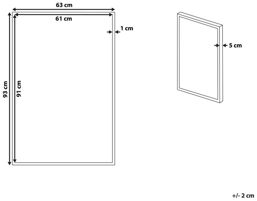 Quadro su tela con cornice grigio 63 x 93 cm BUDRIO Beliani