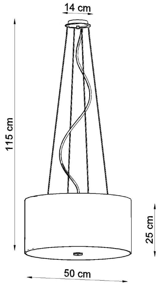 Lampada a sospensione bianca con paralume in tessuto ø 50 cm Volta - Nice Lamps