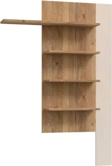 Mensola Verticale 4 Ripiani 132x22x190 Cm Lehman Rovere E Sabbia