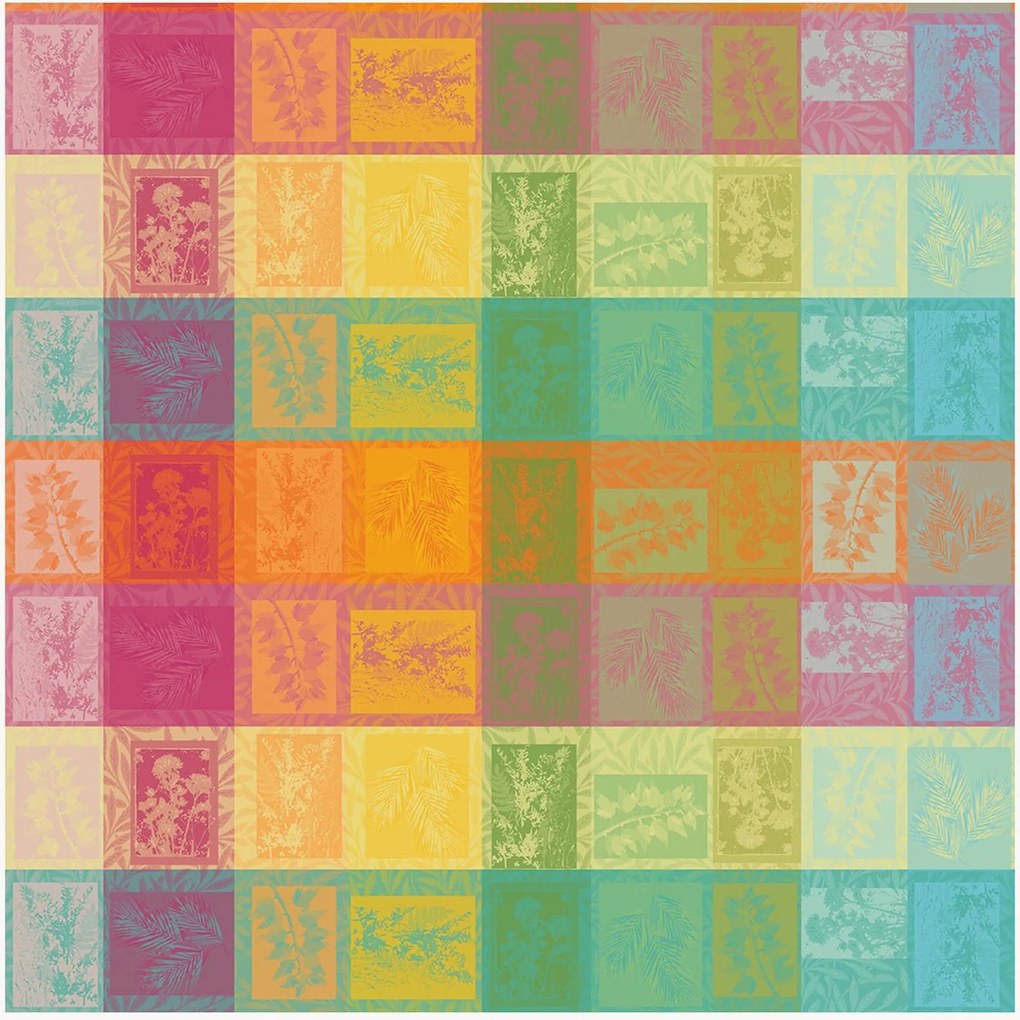 Tovaglia rotonda in cotone jacquard Arc En Ciel