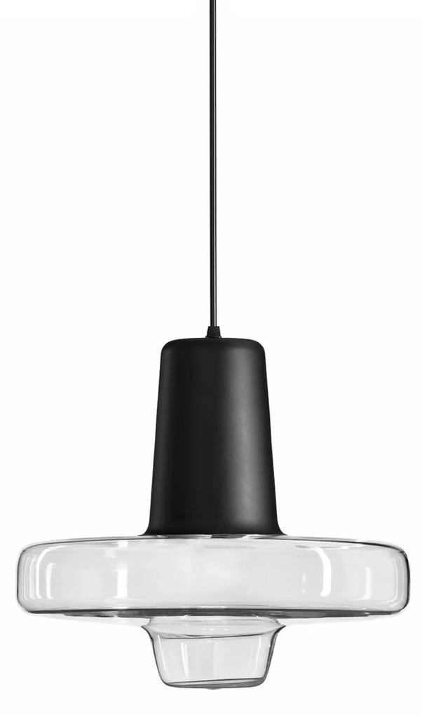 Lampada a Sospensione Vetro Metallo Nero LED APP552-1CP