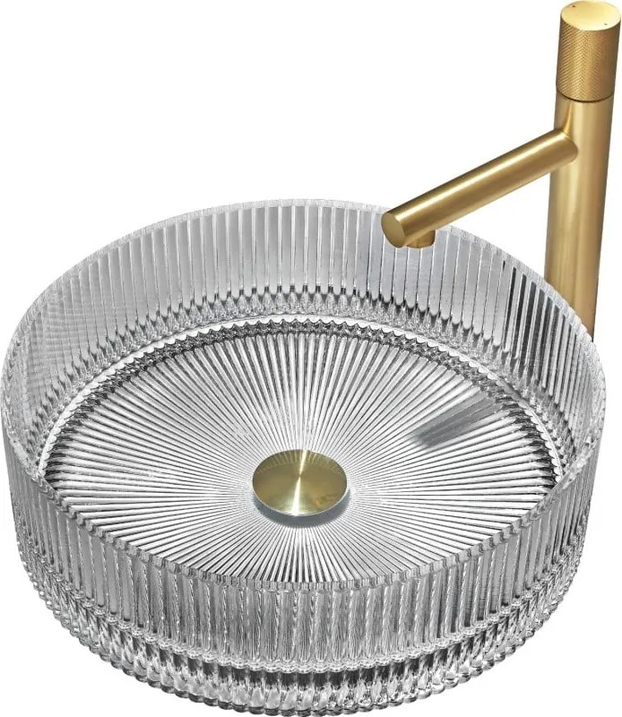 Mexen Eiva lavabo in vetro da appoggio 39 x 39 cm, grigio - 24163966