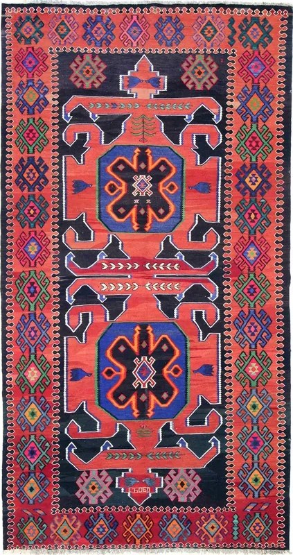 Kilim Tappeto 190x360 (Iran) Annodato A Mano