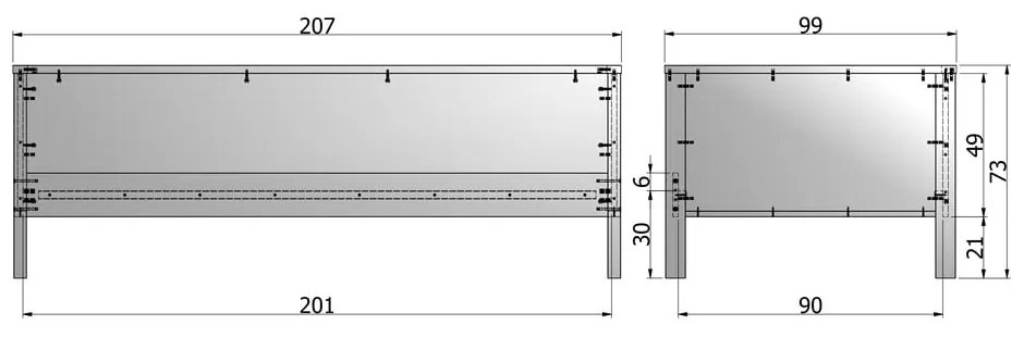 Letto singolo bianco 90x200 cm Nikki - WOOOD