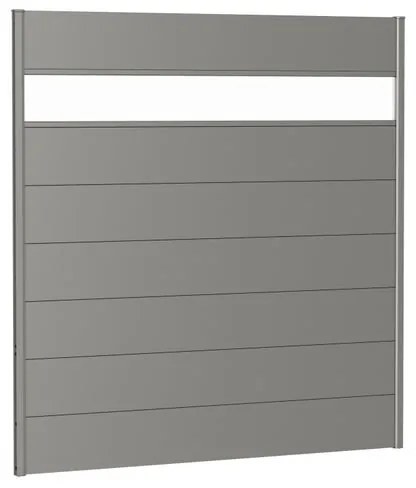 Frangivista in acciaio grigio BIOHORT L 180 x H 182 cm, spessore 44 mm