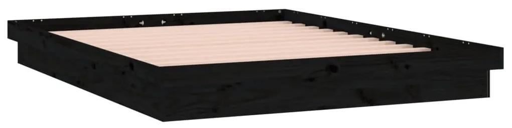 Giroletto con led nero 150x200 cm king size legno massello