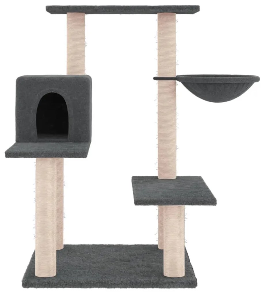 Albero per gatti con tiragraffi in sisal grigio scuro 82,5 cm