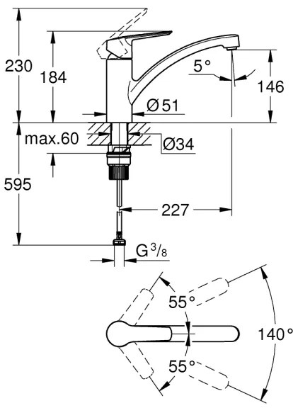 GROHE 30530002 - Miscelatore per cucina START cromo lucido