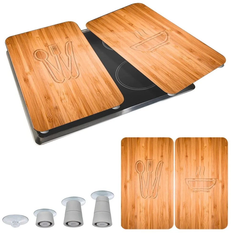 Set di 2 copri stufe in vetro, 52 x 30 cm Lunch - Wenko