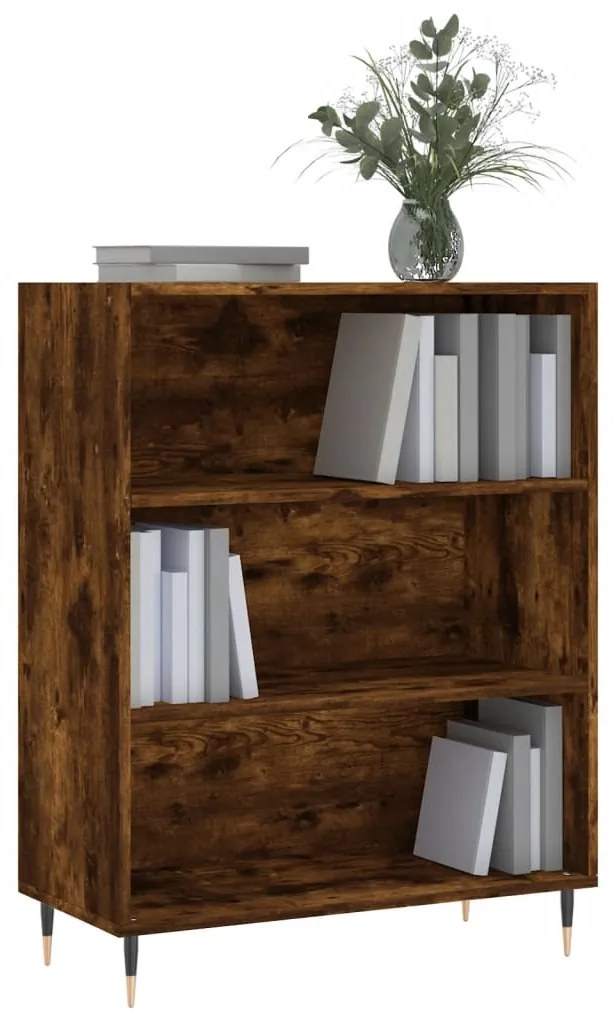 Libreria Rovere Fumo 69,5x32,5x90 cm in Legno Multistrato