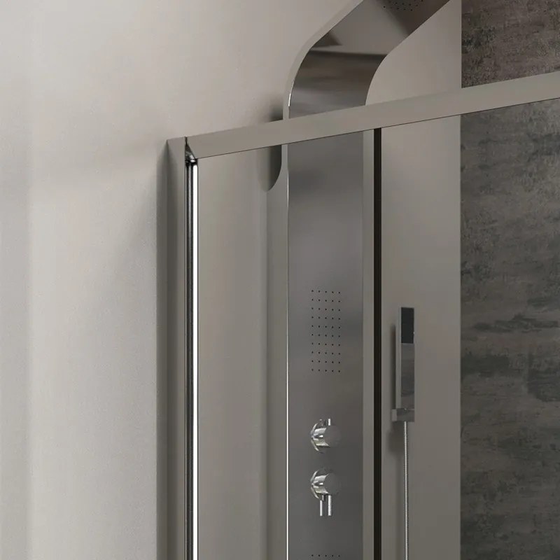 Box doccia 100x80 cm laterale fisso 80cm trasparente altezza 180cm | K410NS - KAMALU